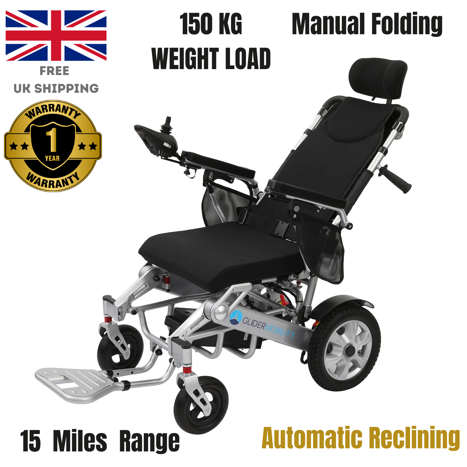 Glider Mobility Freedom Glide Automatic Reclining Electric Wheelchair